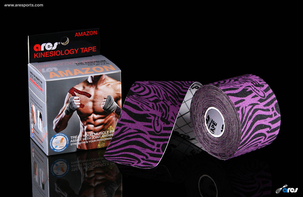 

Кинезиологический тейп ARES AMAZON TAPE 5м, фиолетовая зебра