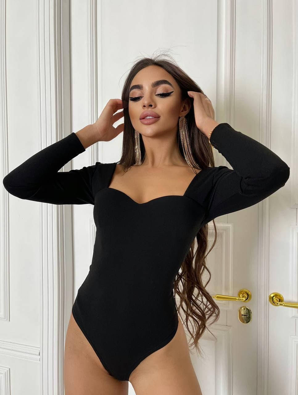 

Женский боди с чашкой пуш-ап Черный, М