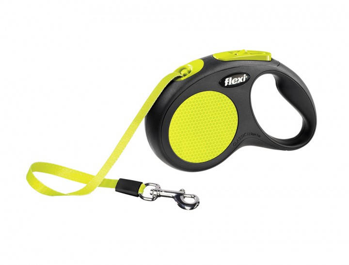 

Рулетка Flexi new classic S 5м neon лента до 15 кг, Желтый