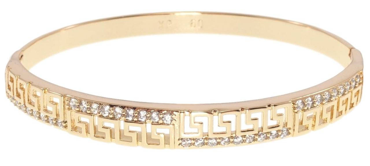 

Браслет Xuping Позолота 18K "Греческий орнамент с дорожками циркония" ø 6,5см