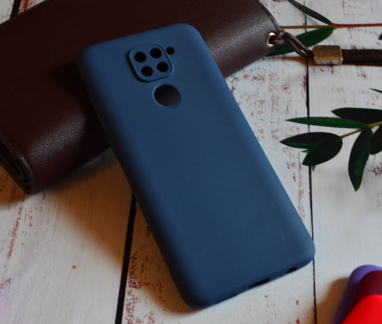 

Матовый силиконовый чехол для Xiaomi Redmi Note 9 Синий