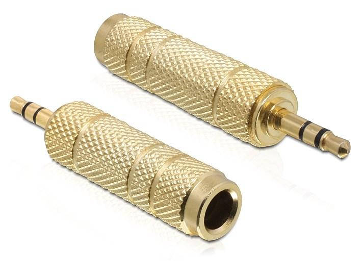 

Перехідник аудіо Jack 3.5mm 3pin-6.3mm M/F Delock адаптер Stereo Metal Золотистый(70.06.5360)