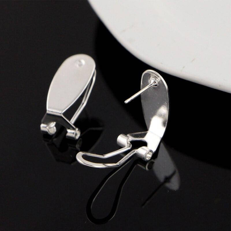 

Металическая швенза-клипса для сережек Silver, основа для сережек 9*20 мм, пара