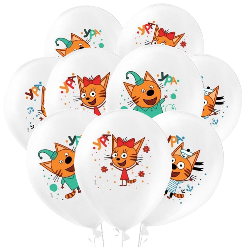 

Латексный шарик BELBAL 12"(30 см) Три котика / кота, Персиковый