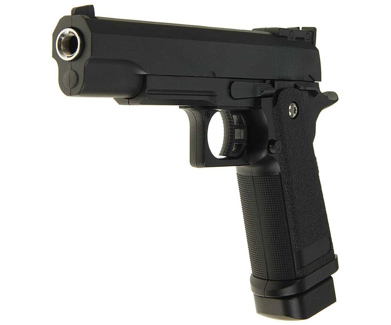 

Страйкбольный пистолет Galaxy G6 Colt M1911 Hi-Capa металл, черный.