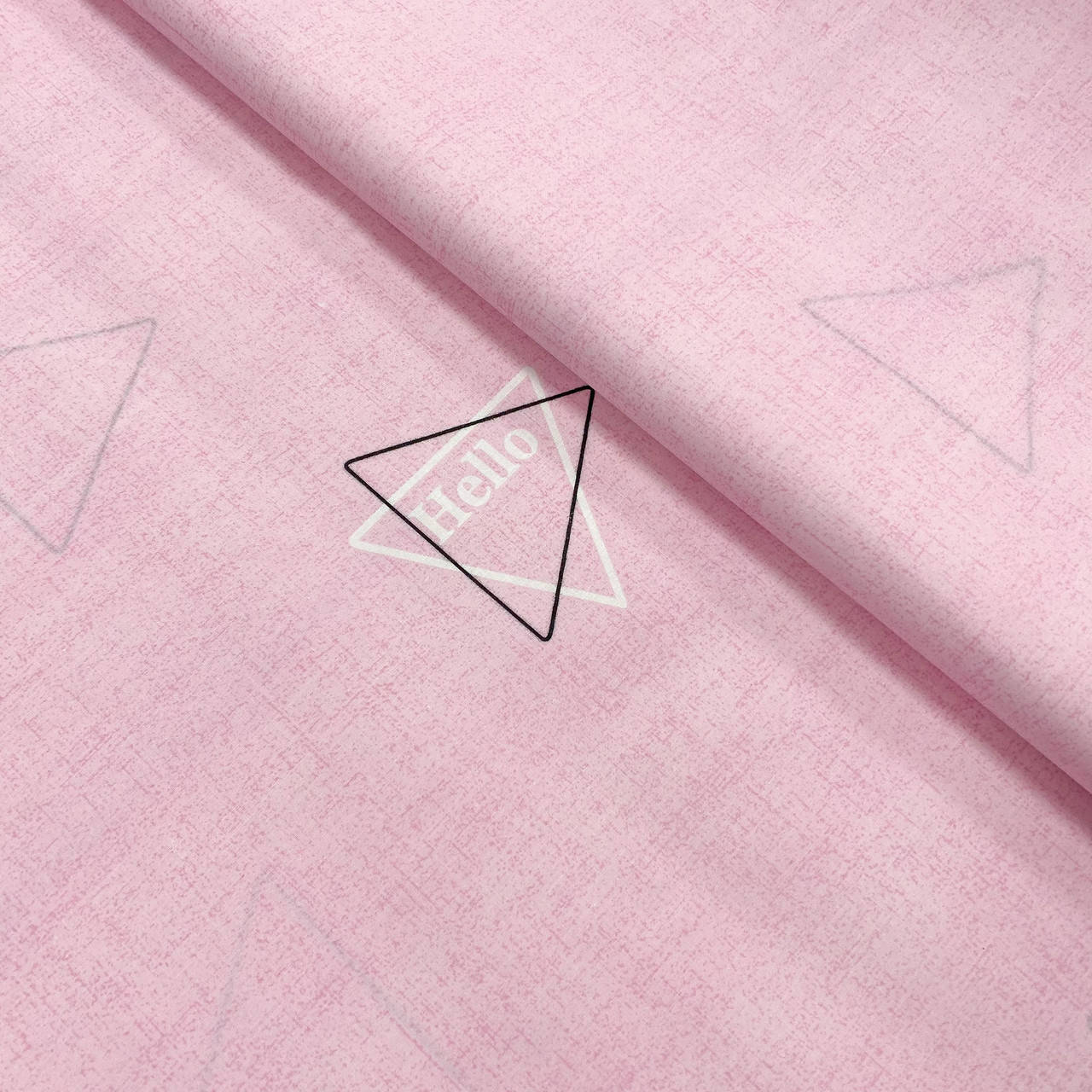 

Бязь Gold хлопковая "Треугольники на розовом" 220см, Разные цвета