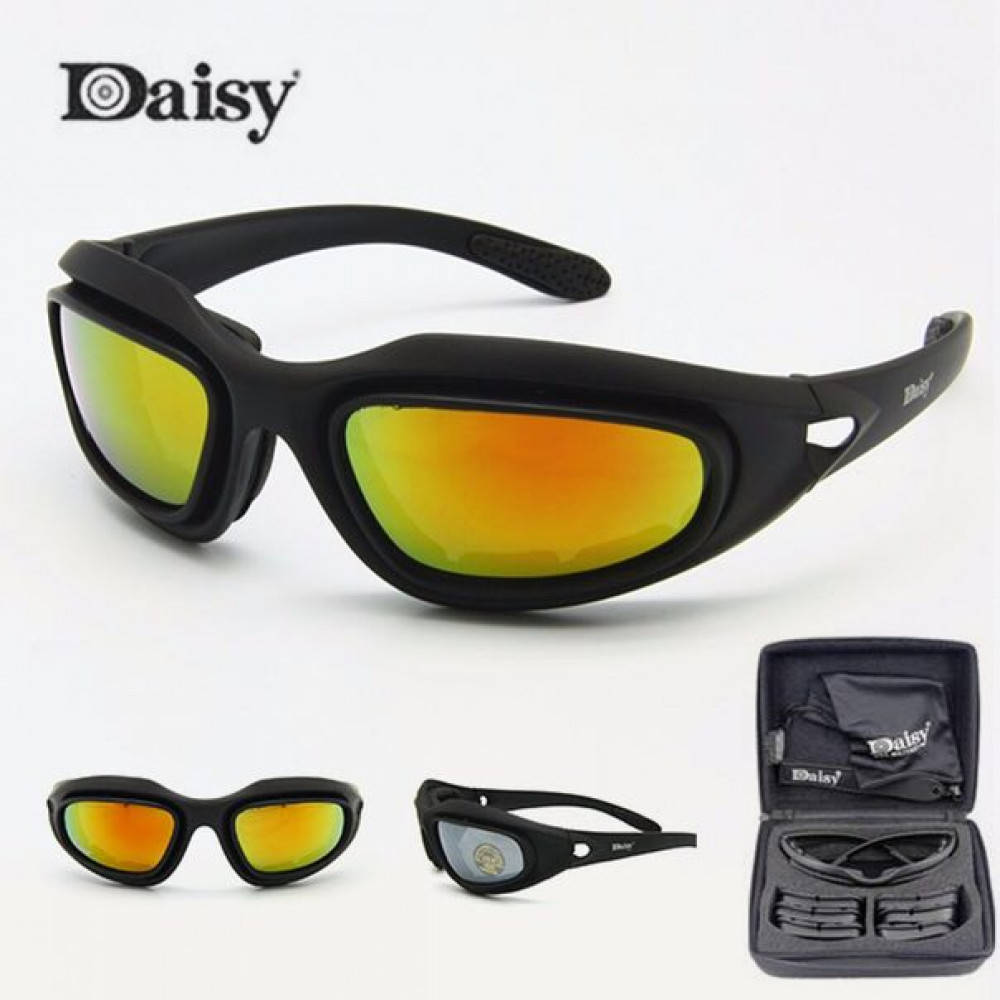 

Спортивные тактические очки со сменными линзами Daisy C5 (с поляризацией), Черный