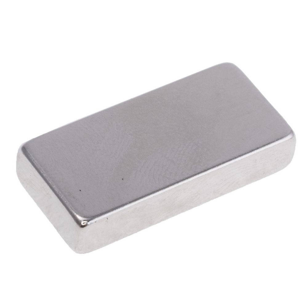 

Магнит NdFeB, Блок 25 x 12 x 5 mm (N38), Ni+Cu+Ni (никель) HHII