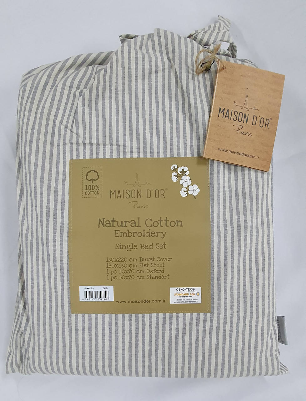 

Постельное белье Maison D'or ранфорс полоска 160х220 Lines stripes Grey, Серый