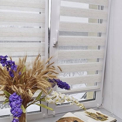 

Рулонные шторы день ночь 65х170 см TyulPan Молочный лен, Бежевый