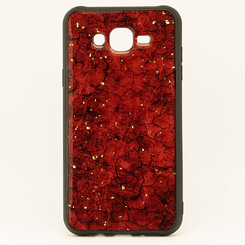 

Чехол Epoxy для Samsung Galaxy J7 Neo / J701 бампер мраморный Red, Красный