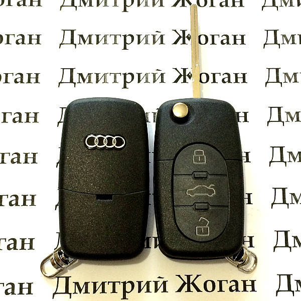 

Ключ AUDI (корпус Ауди) A4, A6, A8, 3 ― кнопки, лезвие HU66