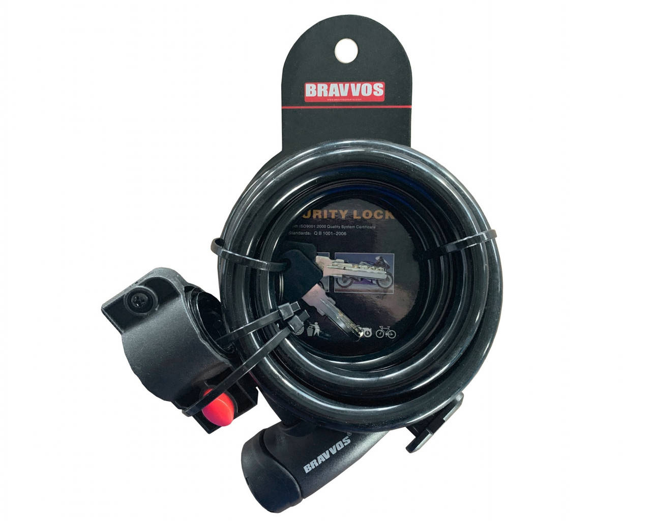 

Замок для велосипеда (противоугонный трос) BRAVVOS LOC-065-110 (12 мм x 150 см), черный