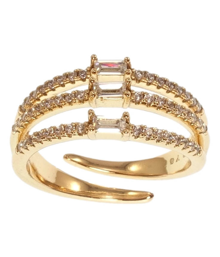 

Кольцо Xuping Позолота 18K "Дорожки циркония с прямоугольными кристаллами" р 16-17