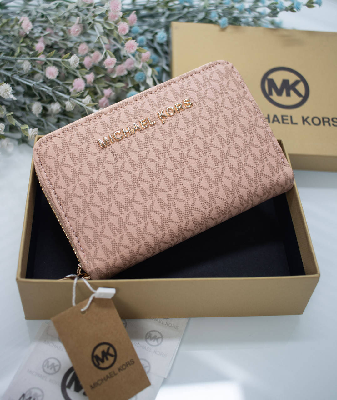 

Женский кошелек Michael Kors пудровый, Майкл Корс LUX качество, Пудра