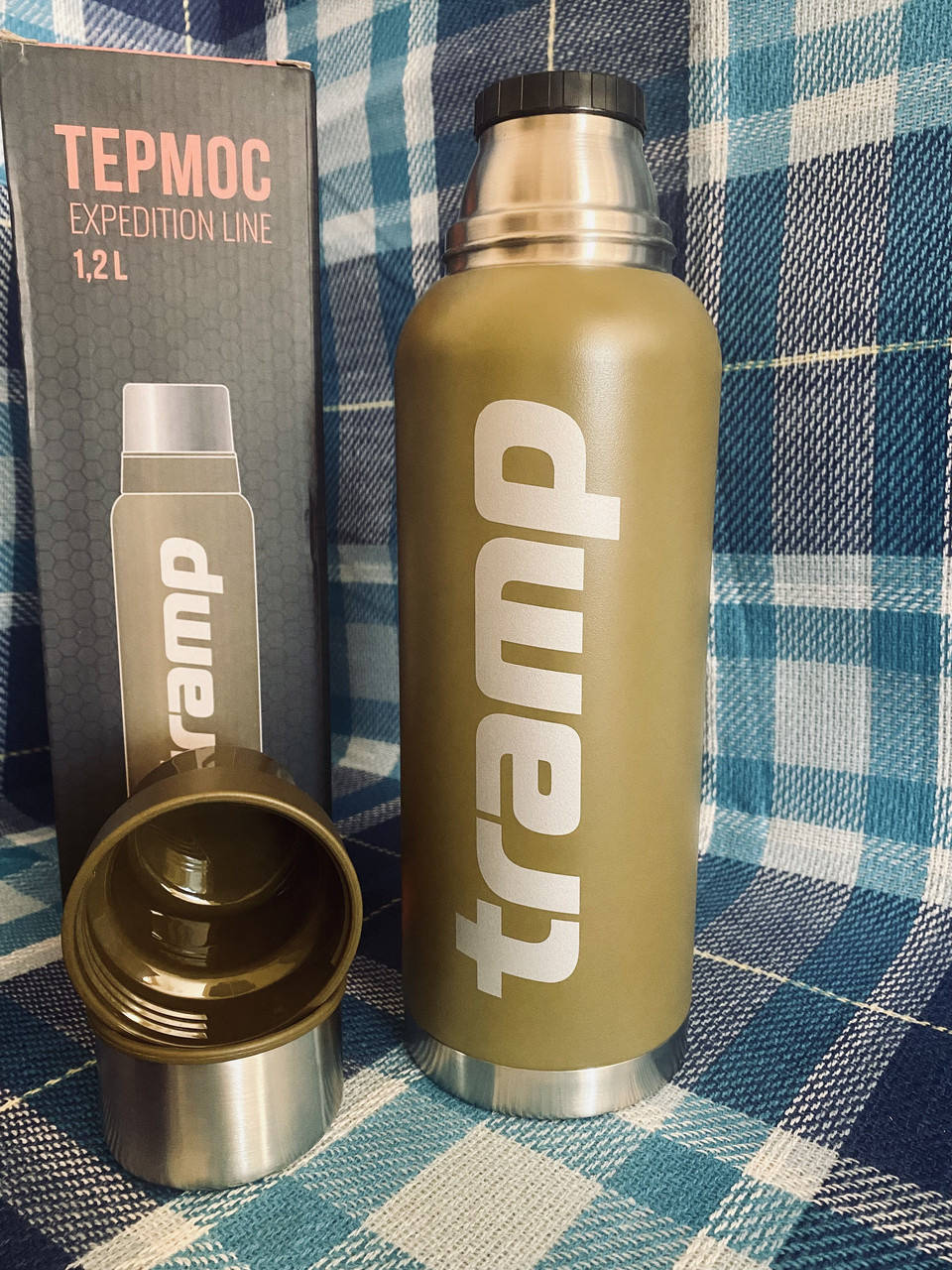 

Термос стальной Tramp 1,2 л оливковый TRC-028-olive Туристический термос С пожизненной гарантией