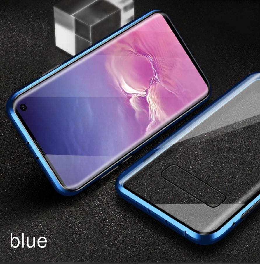 

Магнитный чехол Magnetic для Samsung Galaxy S10 Plus 2019 G975F два стекла (Разные цвета) Синий