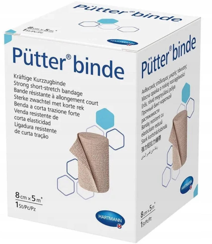

Бинт эластичный средней растяжимости Putter binde 8см х 5м 1шт / Пюттер бинде
