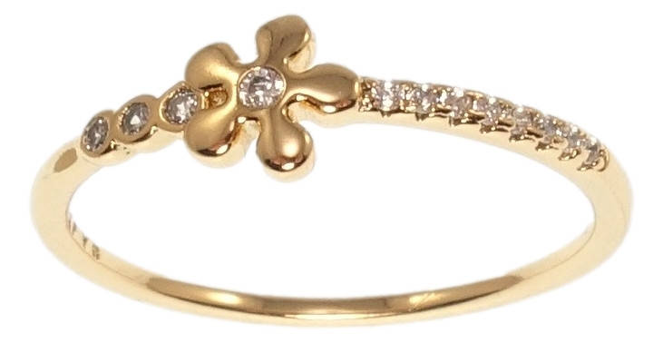 

Кольцо Xuping Позолота 18K "Цветочек на дорожке циркония" р.18.5