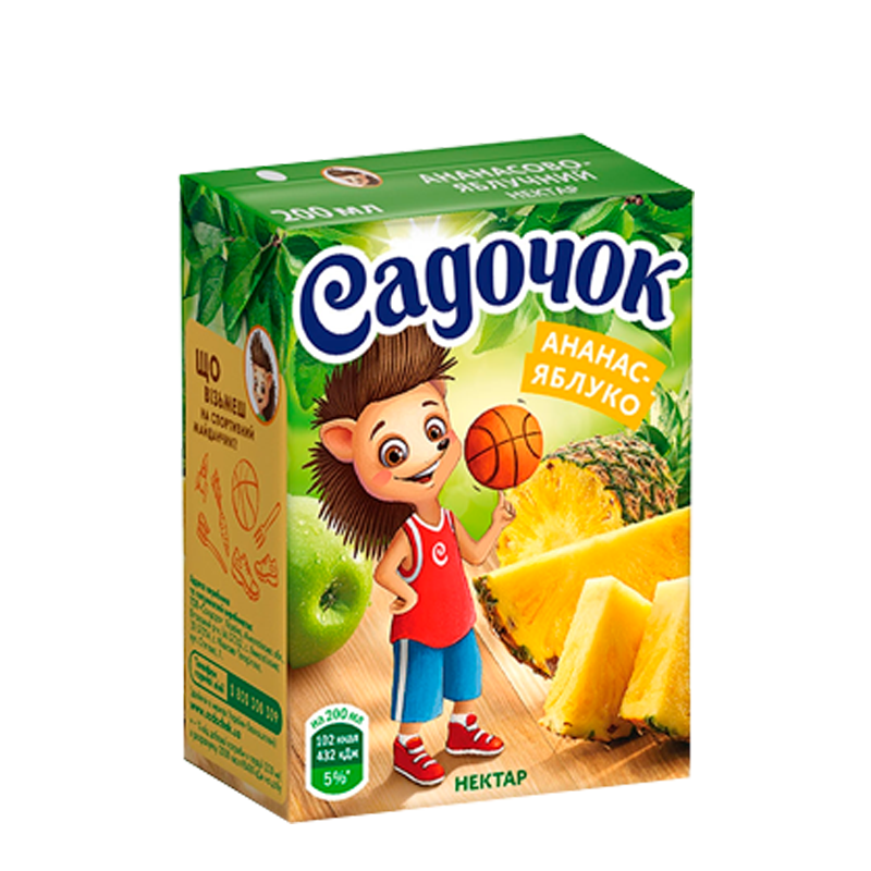

Нектар Садочек Яблочно-ананасовый, 0,2л (1ящ/27шт)