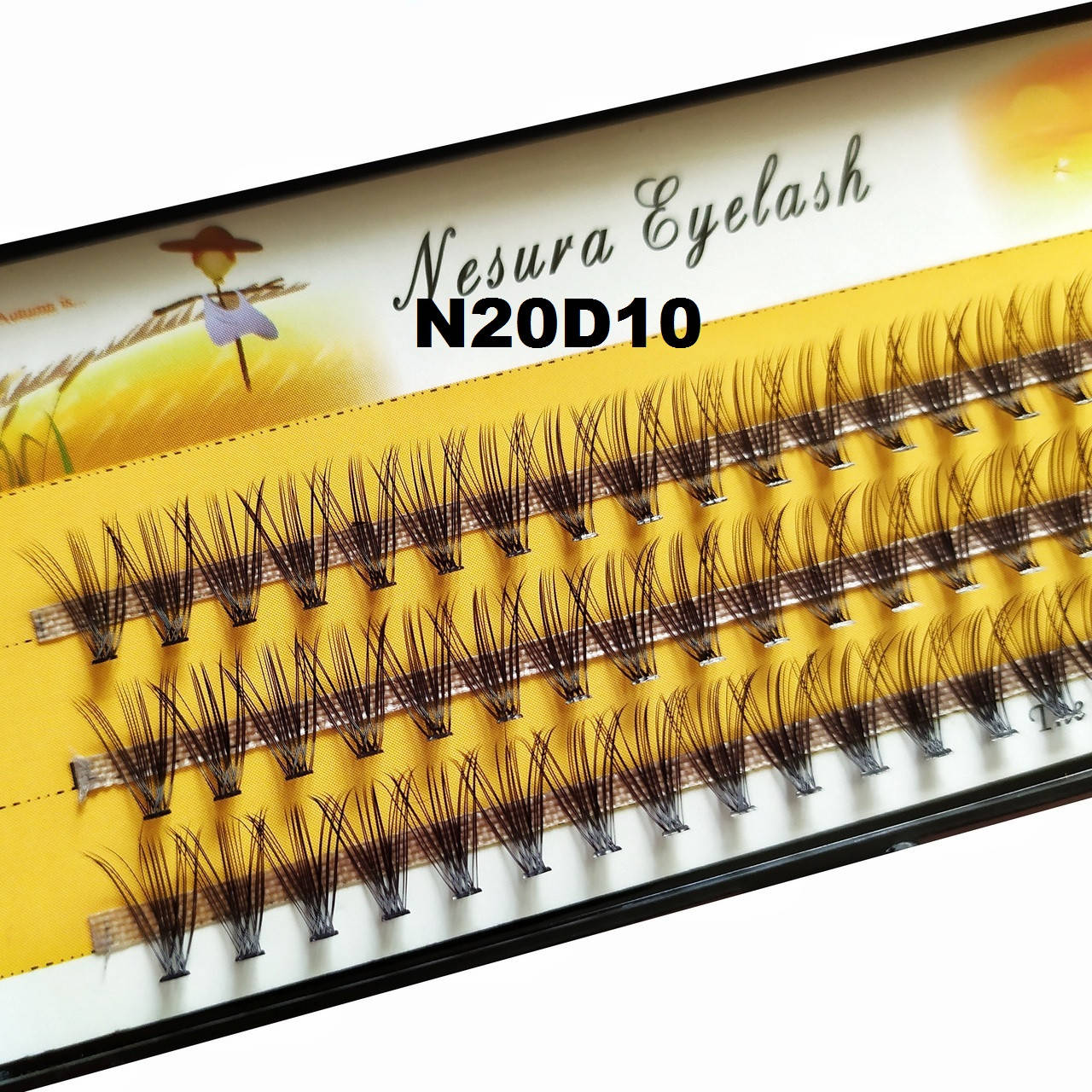 

Ресницы Nesura Eyelash 20D, 10 мм, изгиб D, 0,07, 60 пучков Несура ресницы пучковые 20д пучки, Черный