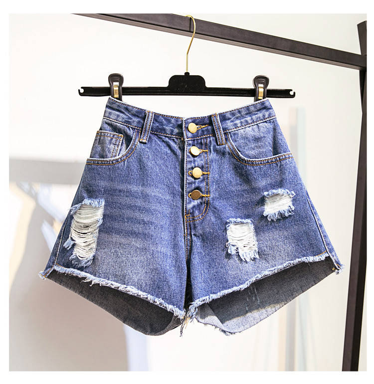 

Шорты джинсовые короткие женские на пуговицах, Голубой