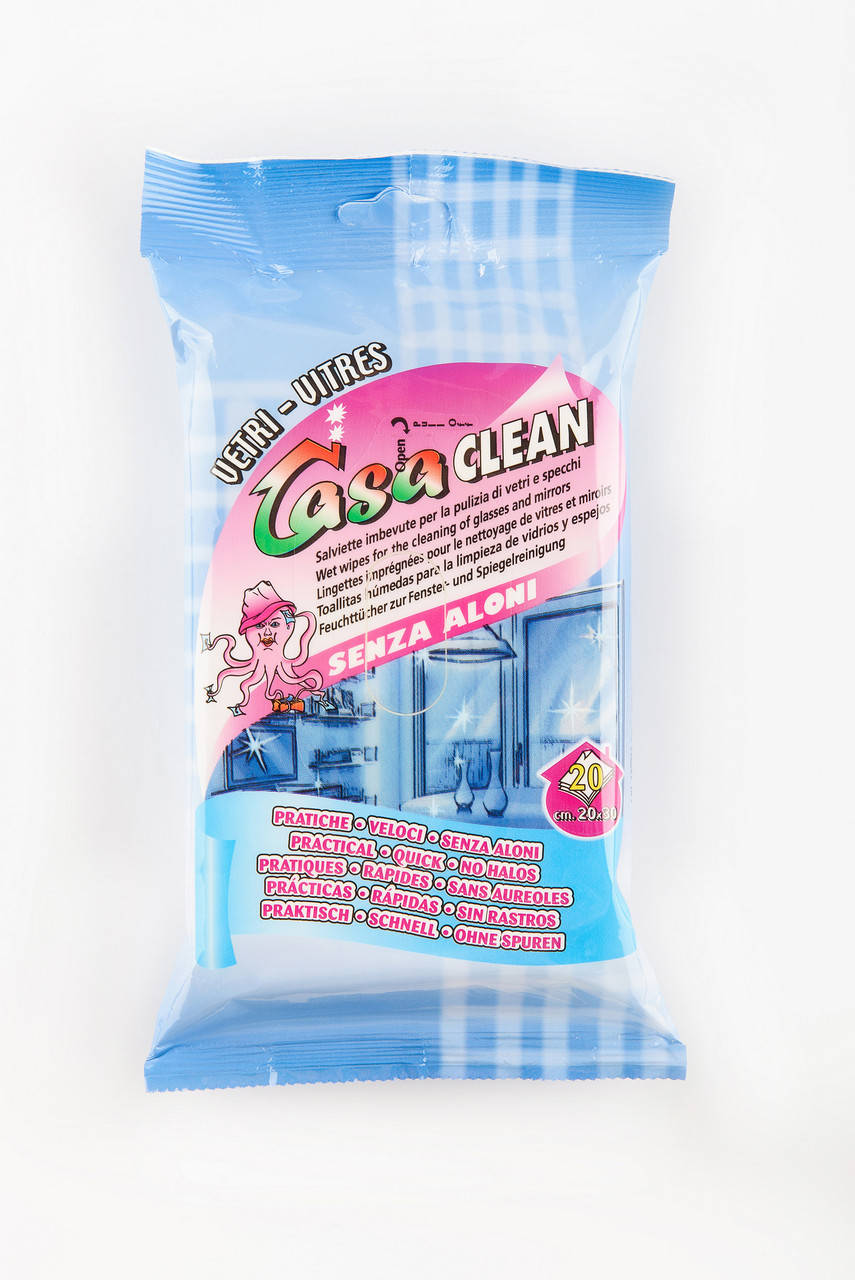

Влажные салфетки для очистки стекла и зеркал Casa Clean Vetri-Vitres 20 шт (8 014 002 000 892)