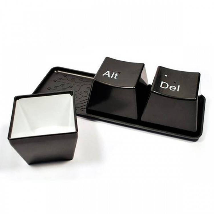 

Оригинальные чашки в виде кнопок Ctrl Alt Del (Черные), Черный