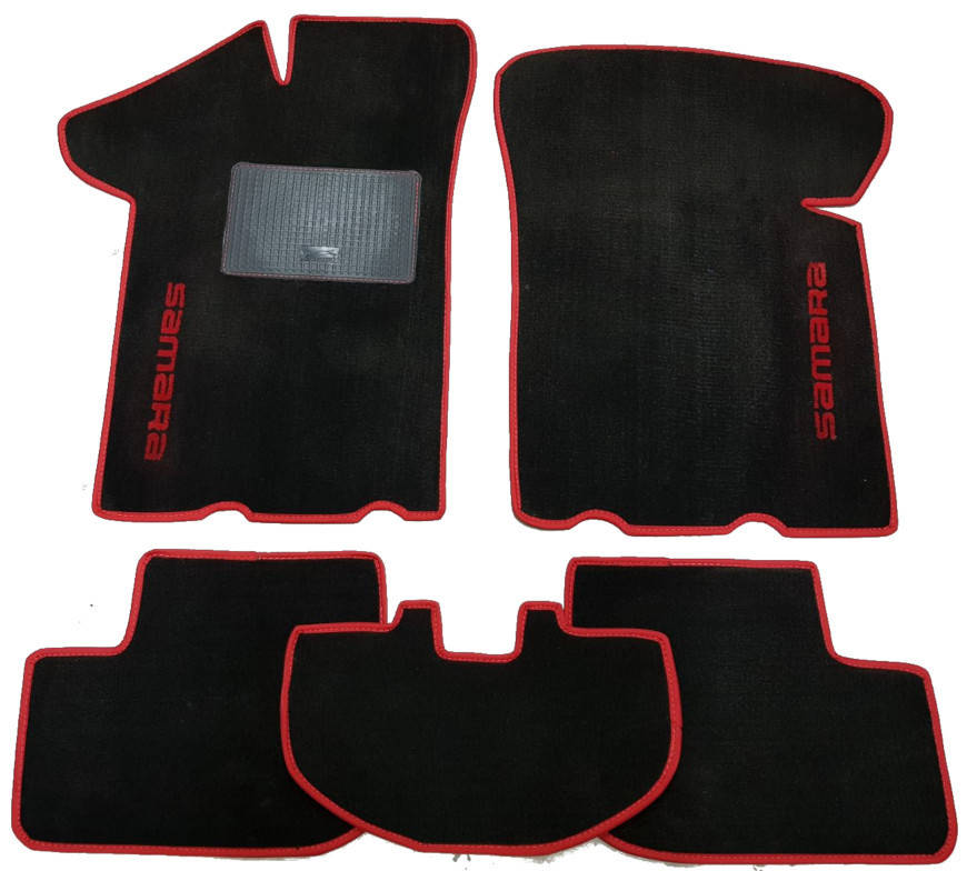 

Текстильные коврики в салон ВАЗ 2108-09-099, 5 шт. (CIAK, чёрный+красный), Черный