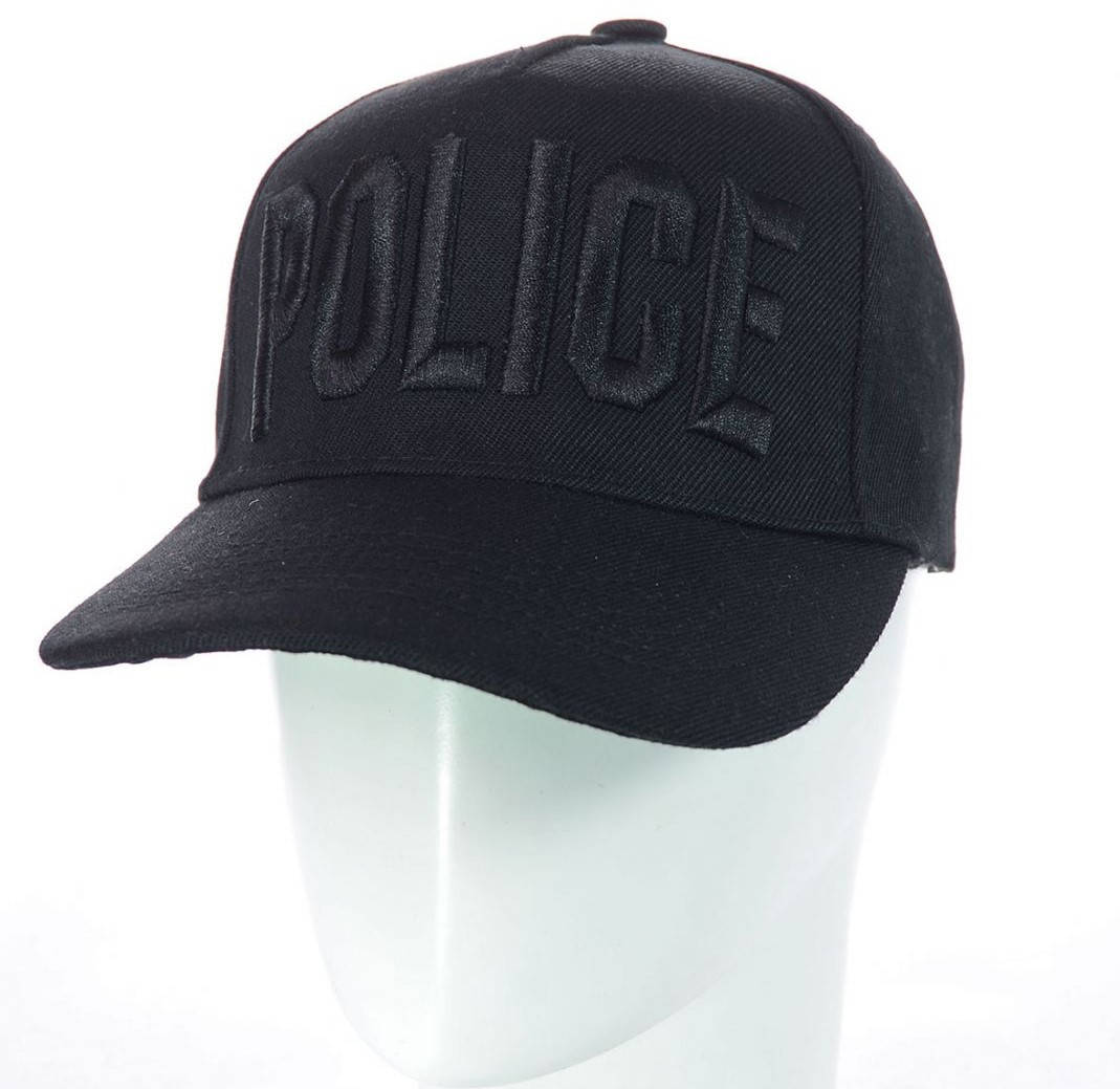

Черная бейсболка кепка с вышивкой Полиция Police, Черный