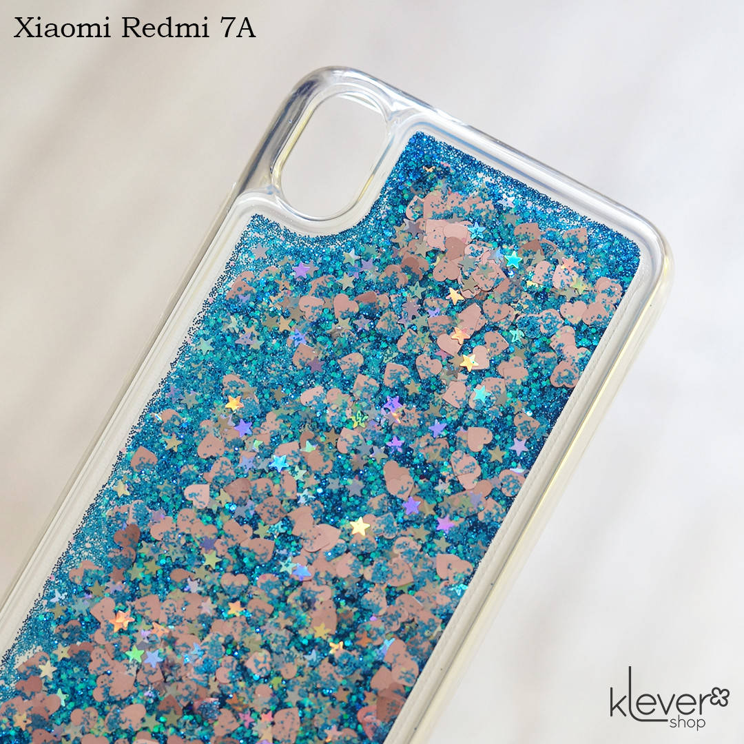 

Чехол аквариум с блестками для Xiaomi Redmi 7A (синие блестки), Синий
