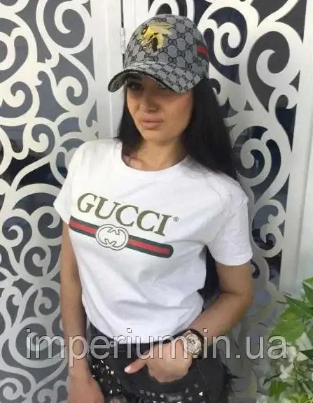 

Белая женская футболка с логотипом гучи XXL, Белый