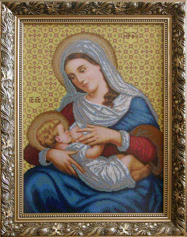 

БГВ. Схема для вишивки бісером Богородиця Годувальниця.