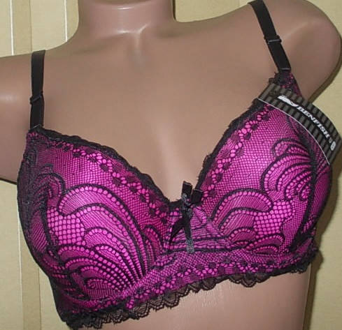 

Бюстгальтер пуш-ап 75В-С розово-черный, Розовый