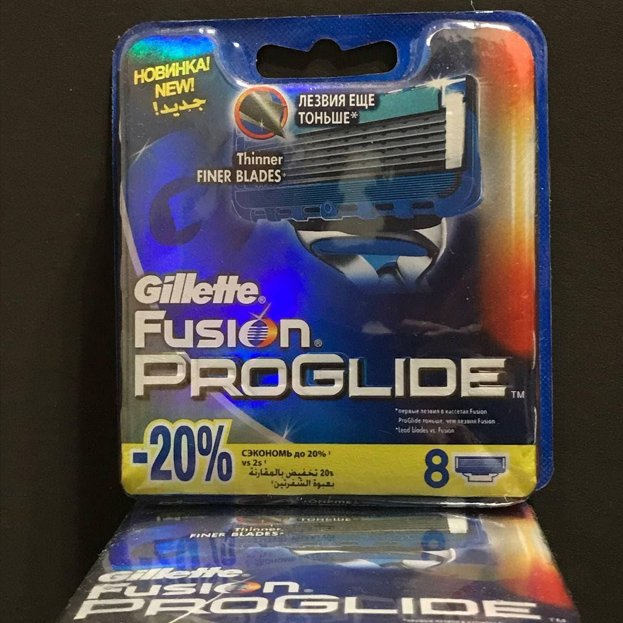 

Gillette Fusion ProGlide 8шт. (джилет фьюжн проглайд) сменные кассеты лезвия картриджи для бритья