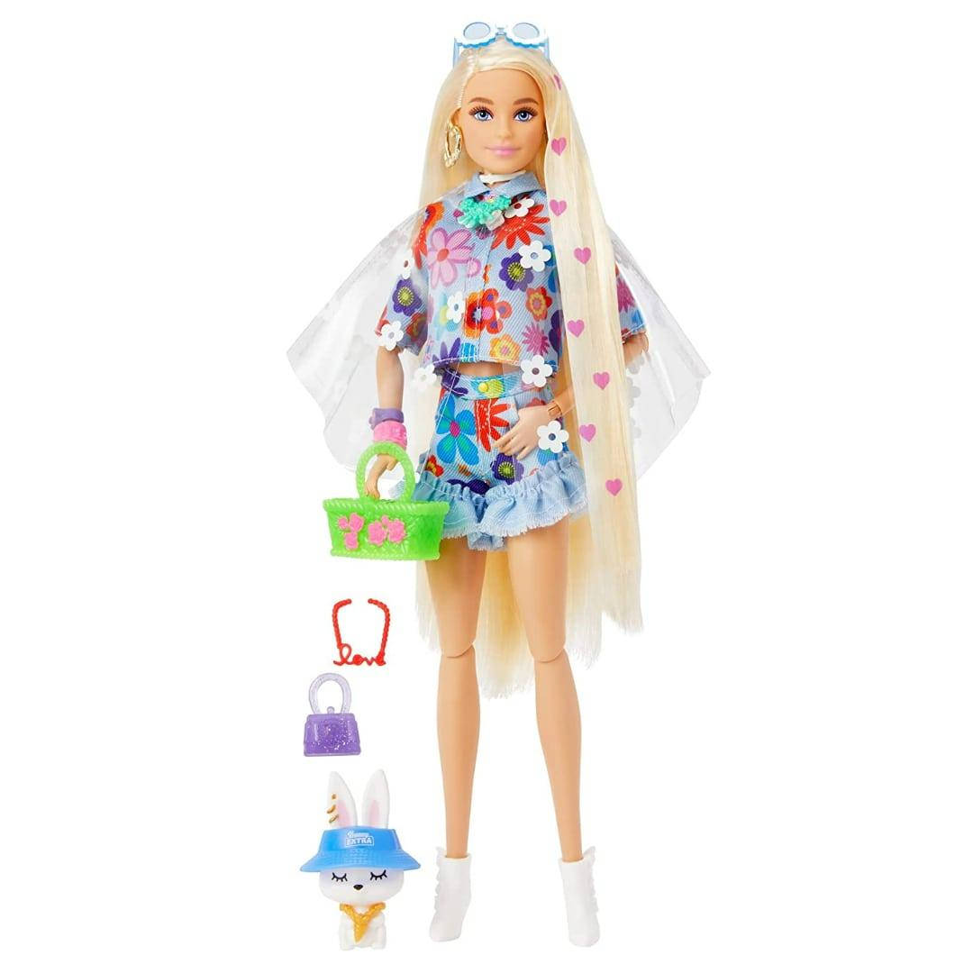 

Кукла Барби Экстра Модница в джинсовом костюме с цветами Barbie Extra Doll in Floral