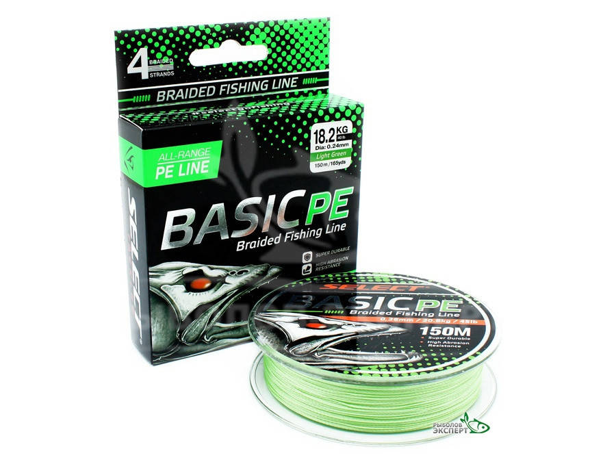 

Шнур Select Basic PE 150м салатный 0,16мм 18LB/8,3кг