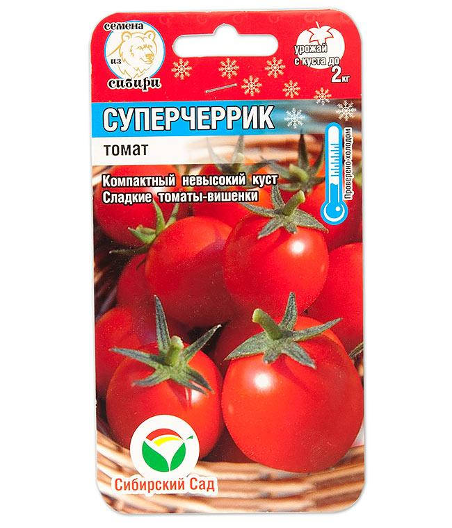 

Семена Томат детерминантный черри Суперчеррик 20 семян Сибирский Сад