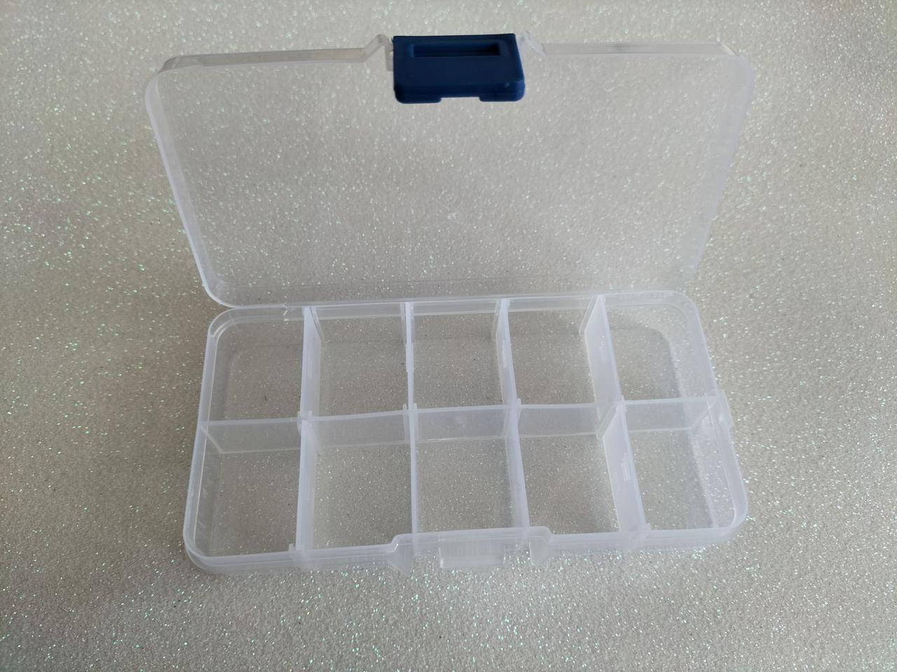 

Органайзер пластиковый 10 ячеек размер 12.5см/6см/2см для бисера, Белый