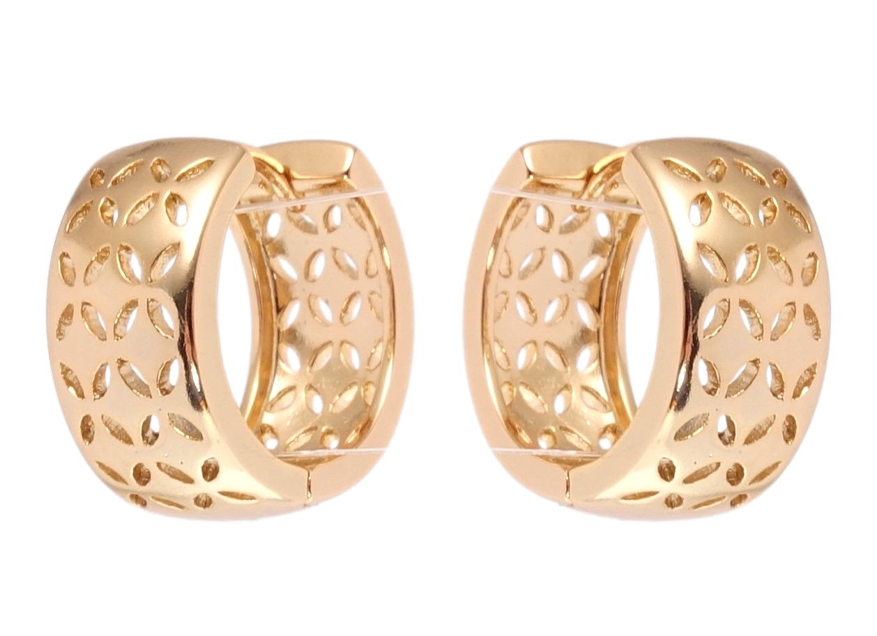 

Серьги Xuping Позолота 18K колечки "Резной орнамент"