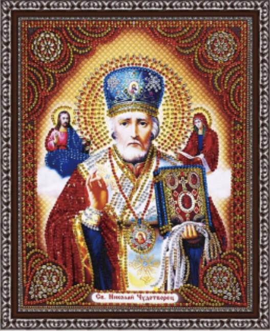 

65*50см Святой Николай Чудотворец, алмазная живопись, полная выкладка