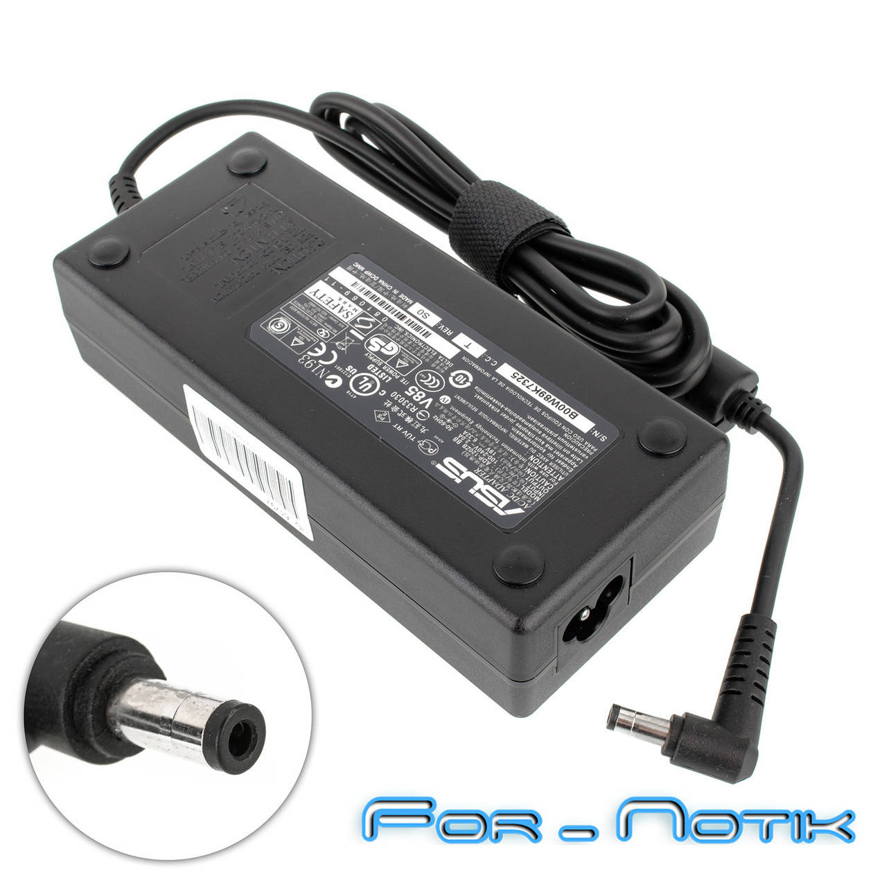 

Блок питания для ноутбука ASUS 19V, 6.3A, 120W, 5.5*2.5мм, 3 hole, L-образный разъем, black (без кабеля)