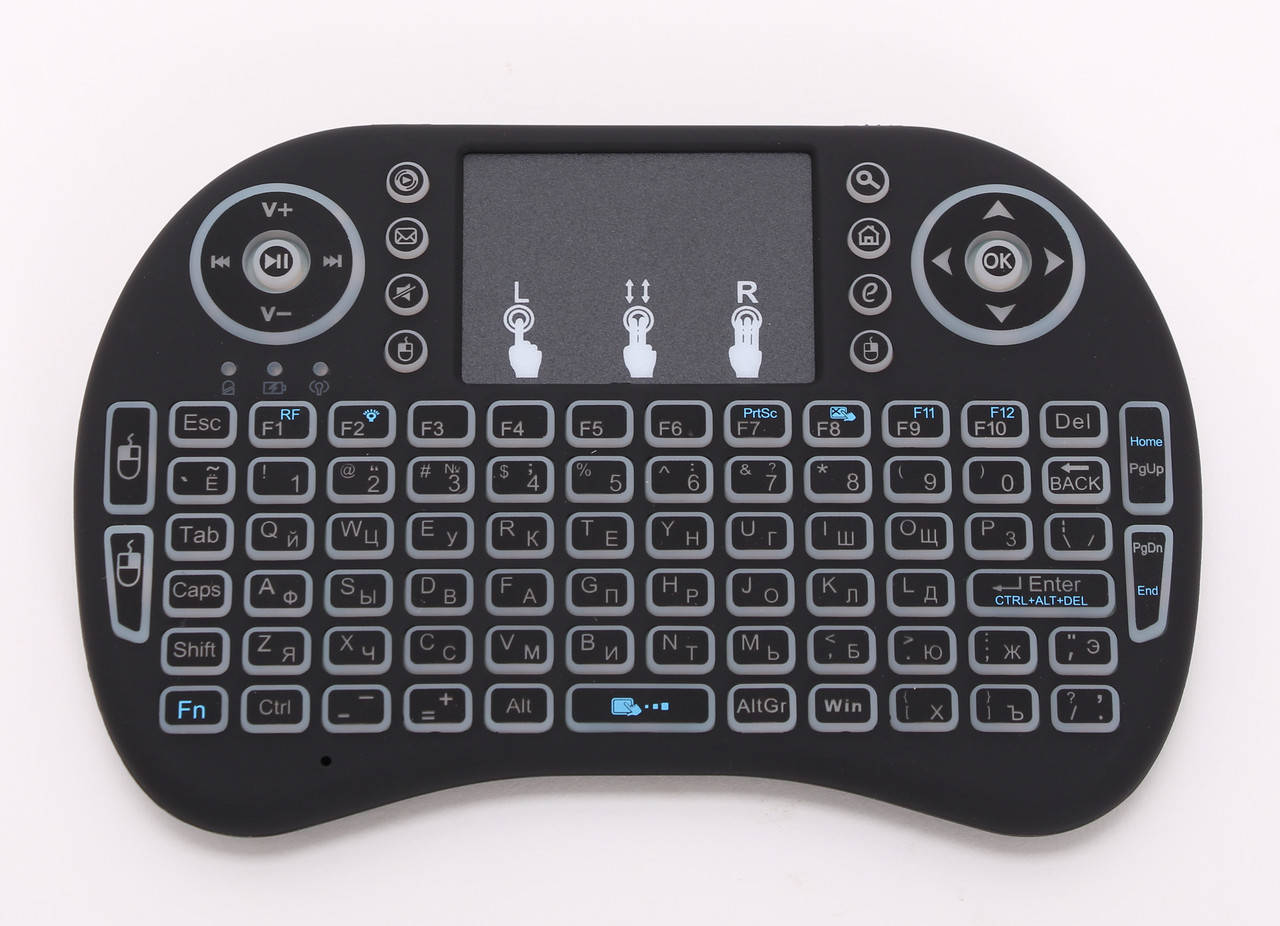 

Клавиатура беспроводная Keyboard Rii Mini i8 RUS Backlit с подсветкой, Черный