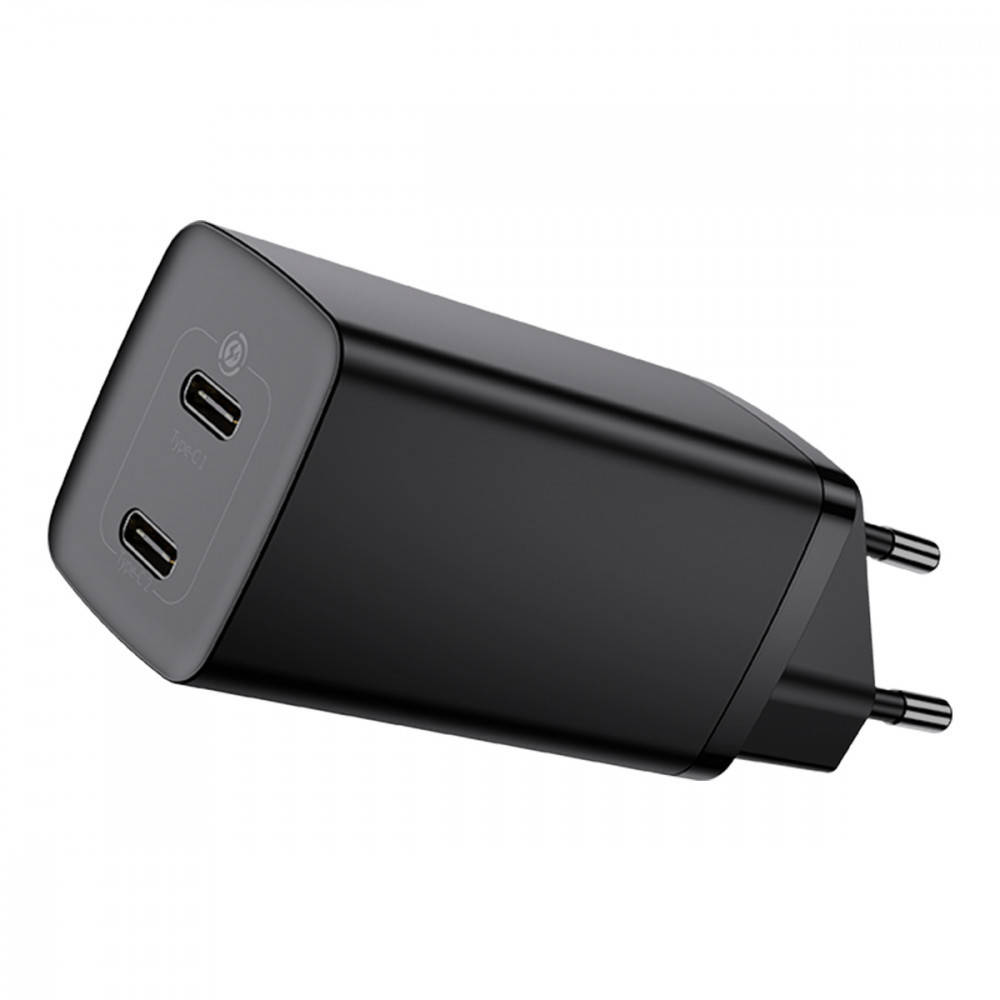 

Зарядное устройство Baseus GaN2 Lite Quick Charger 65W (2 Type-C), Черный