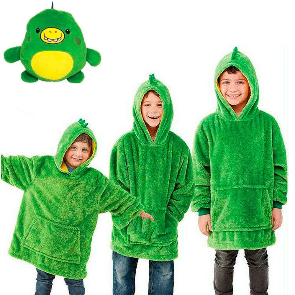 

Детский плед Huggle Pets Hoodie с капюшоном и рукавами, Зелёный
