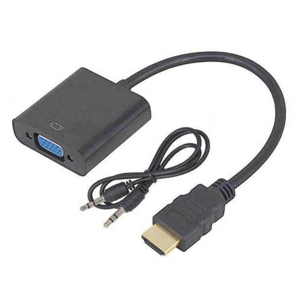 

Переходник HDMI to VGA c аудио для ПК Т2 смарт приставок, Черный