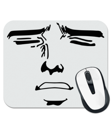 

Коврик для мыши Лицо в стиле аниме, Белый