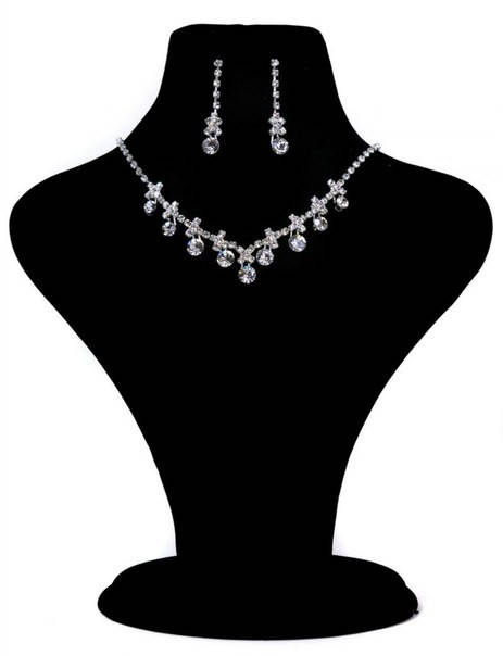 

Колье и серьги свадебный набор бижутерии для невесты "GF"