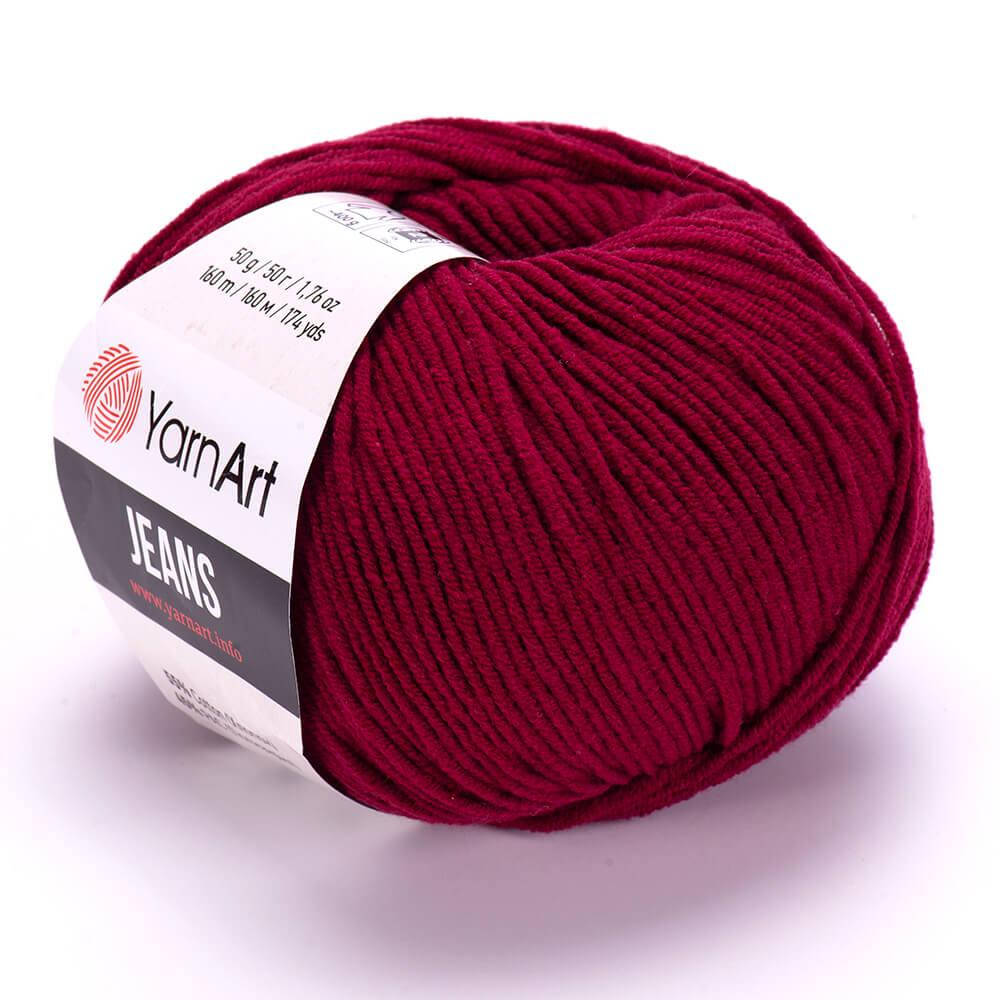 

Yarnart Jeans (ЯрнАрт Джинс) № 66 бордовый (Пряжа полухлопок, нитки для вязания)