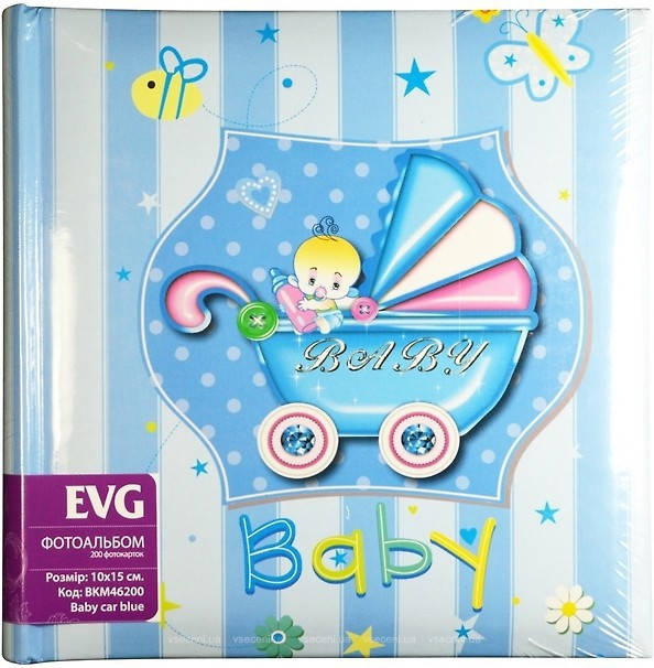 

Фотоальбом EVG 10x15x200 BKM46200 Baby car blue, Голубой